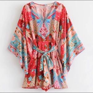 Lotus Kimono Ruby Romper